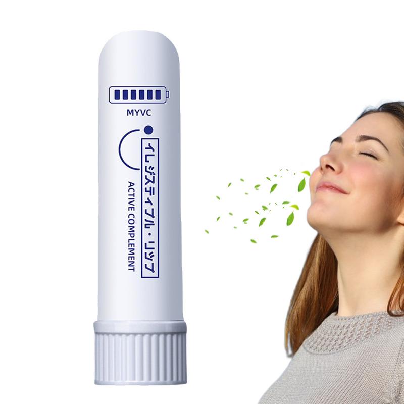 Inhalador Nasal portátil, aceite esencial de eucalipto, palo de energía, mejora el enfoque, mejora la respiración, alivio de la congestión Nasal