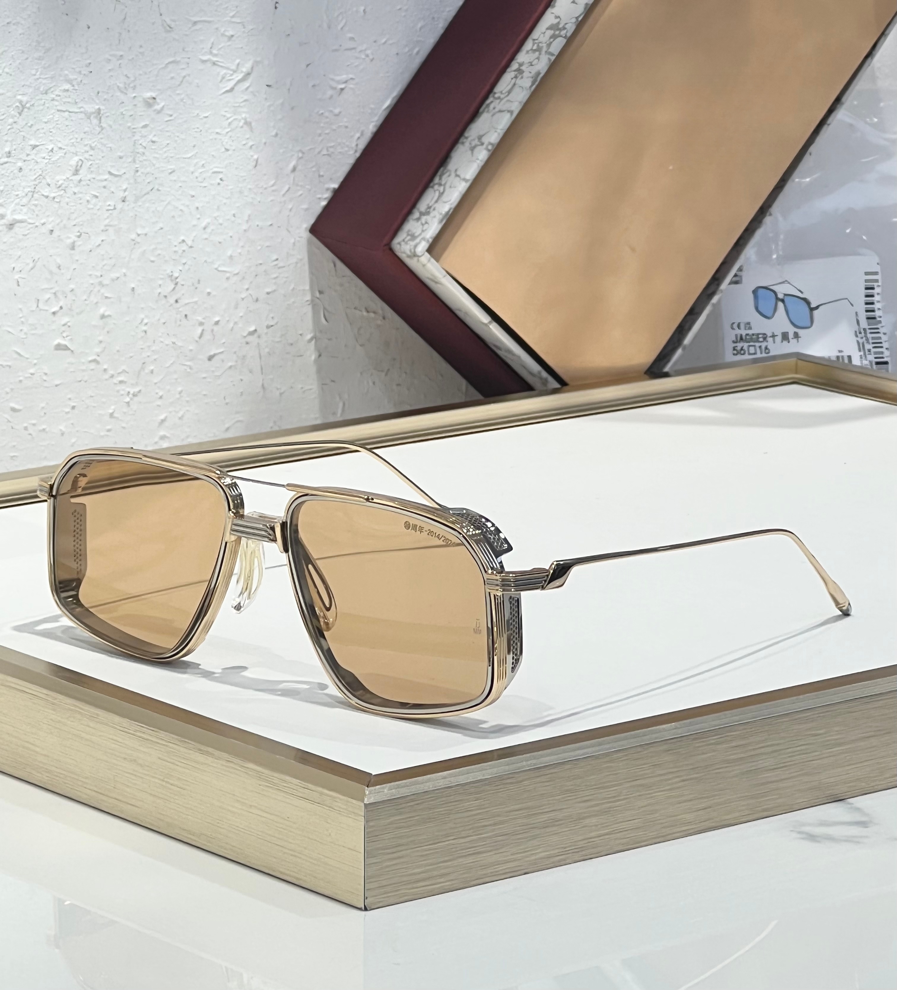   Lunettes de soleil JAGGER 10ème Anniversaire 2025 – Nouvelle Marque de Luxe, Monture Métallique, Protection UV400, Style Affaires, Design Simple et Tendance pour Hommes et Femmes