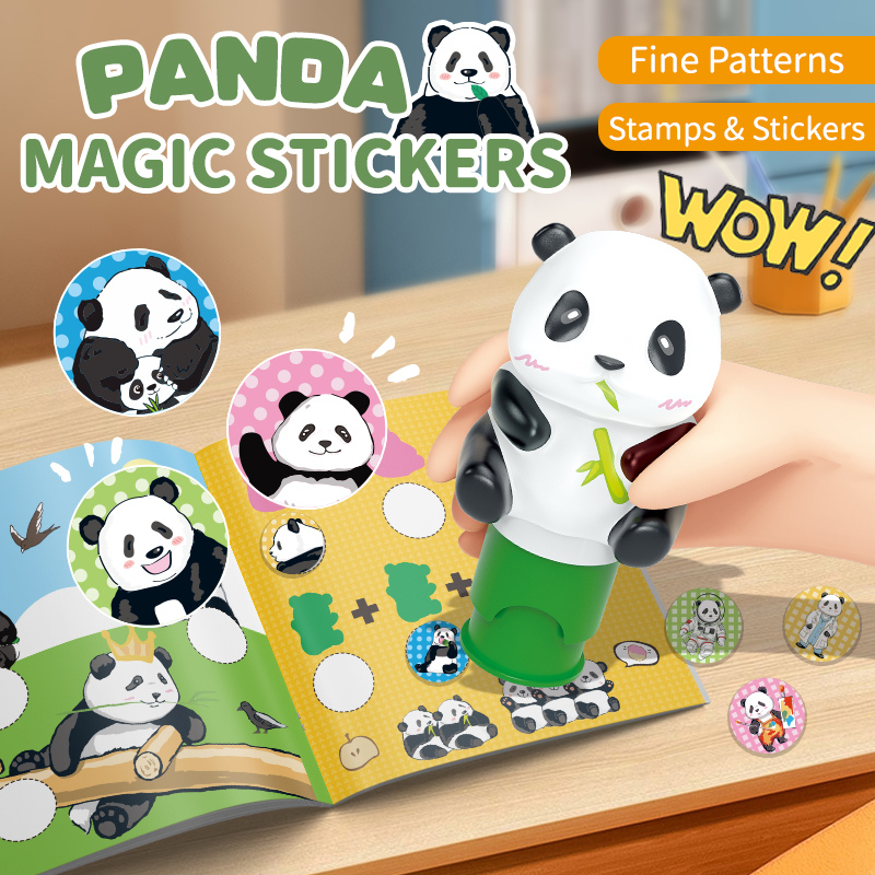 Sellos de sellos de Panda para niños, sellos para papelería, pegatinas, nombre, sello de ropa para niños, juguetes mágicos, cumpleaños infantil