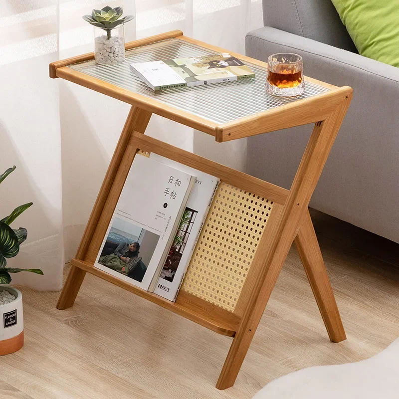 Lichte luxe high-end huishoudelijke glazen kleine salontafel, eenvoudige en stijlvolle bijzettafel
