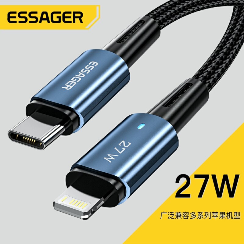 Essager Type C Kabel Voor Iphone 11 12 13 Pro Max Xs 20W Snellaadkabel Type C Naar Verlichting Datumdraad Voor Ipad Macbook