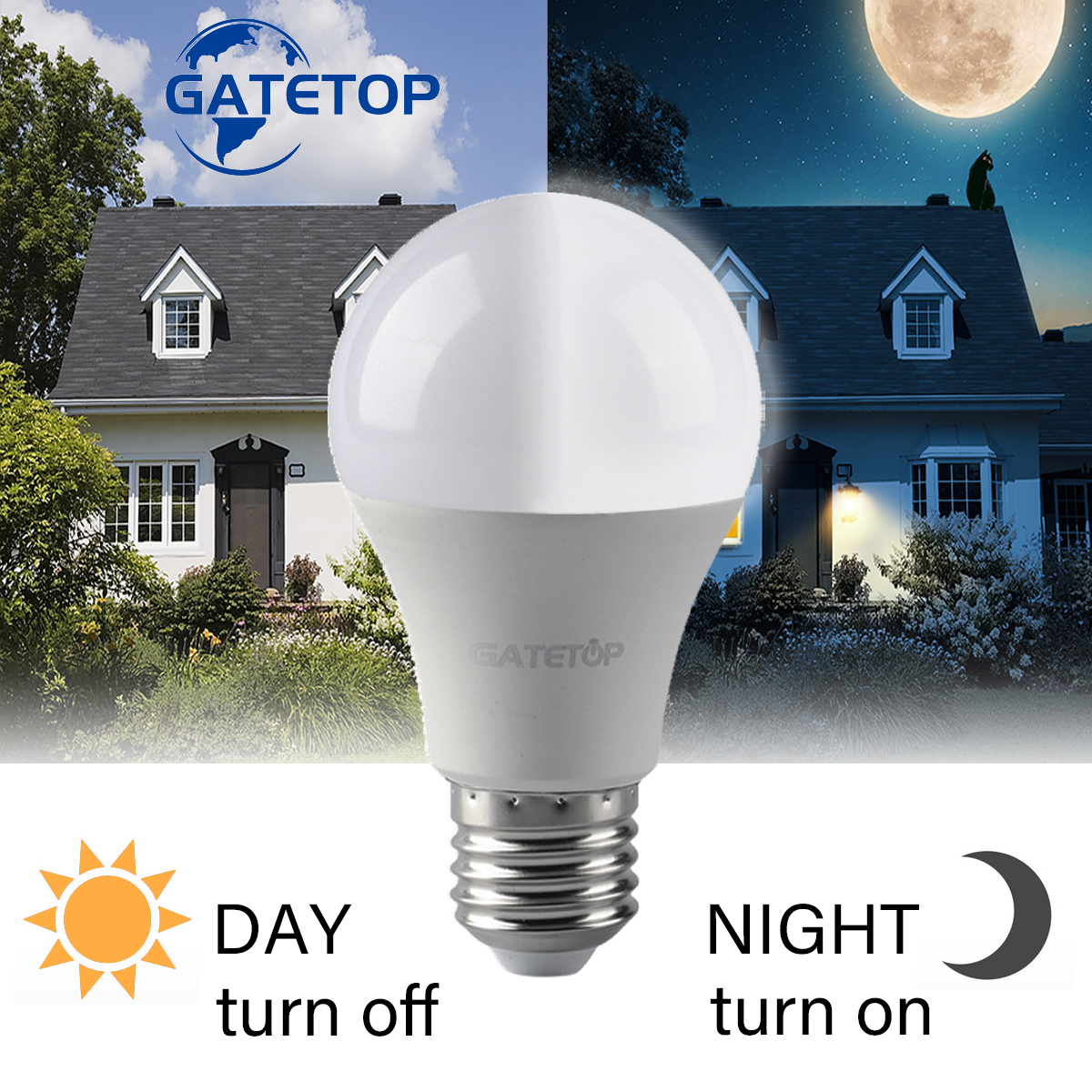 ​ Czujnik światła zewnętrznego Żarówka LED od zmierzchu do świtu 10W E27 B22 AC 220V Światło dzienne i nocne Automatyczne włączanie/wyłączanie Inteligentna lampa LED