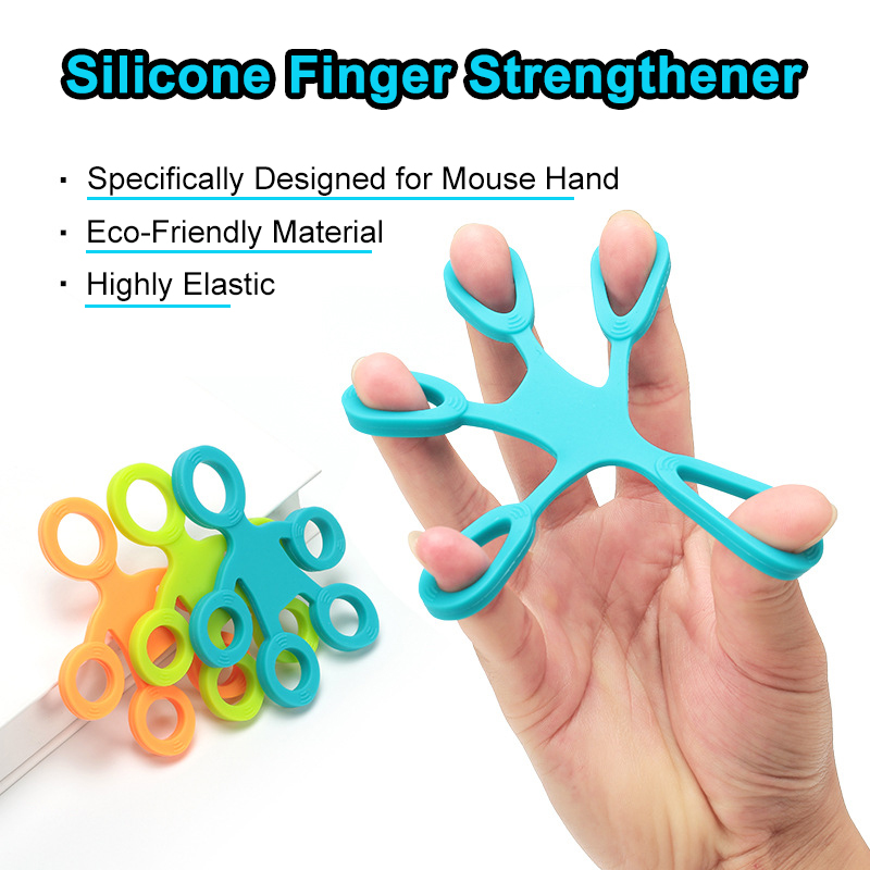 Finger Grip Silicone Ring Exerciser Antistress Resistance Band Fitness Stretcher 3 Levels Ibs Finger Sensory Toy for Autism ADHD