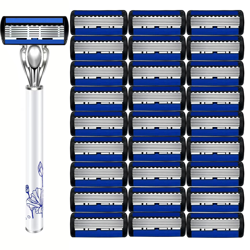Maquinilla de afeitar clásica segura de 6 capas, adecuada para hombres y mujeres, depilación, maquinilla de afeitar Manual, seguridad y prevención de arañazos