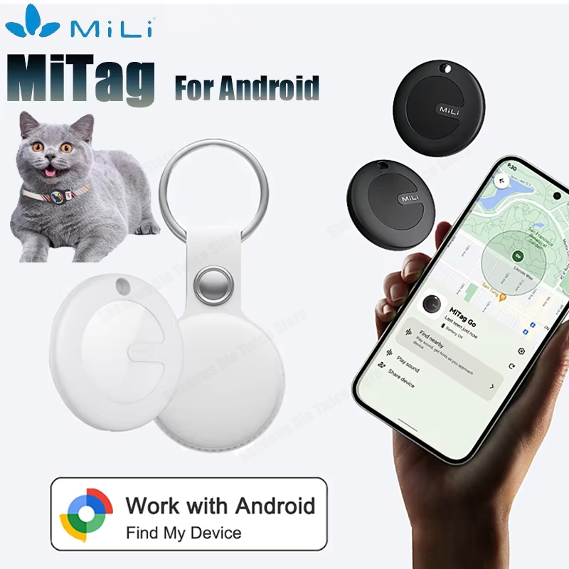Умный GPS-трекер MiLi для Android, устройство с защитой от потери предметов, интеллектуальный локатор, работающий с Google Find My Device для ключа домашнего животного