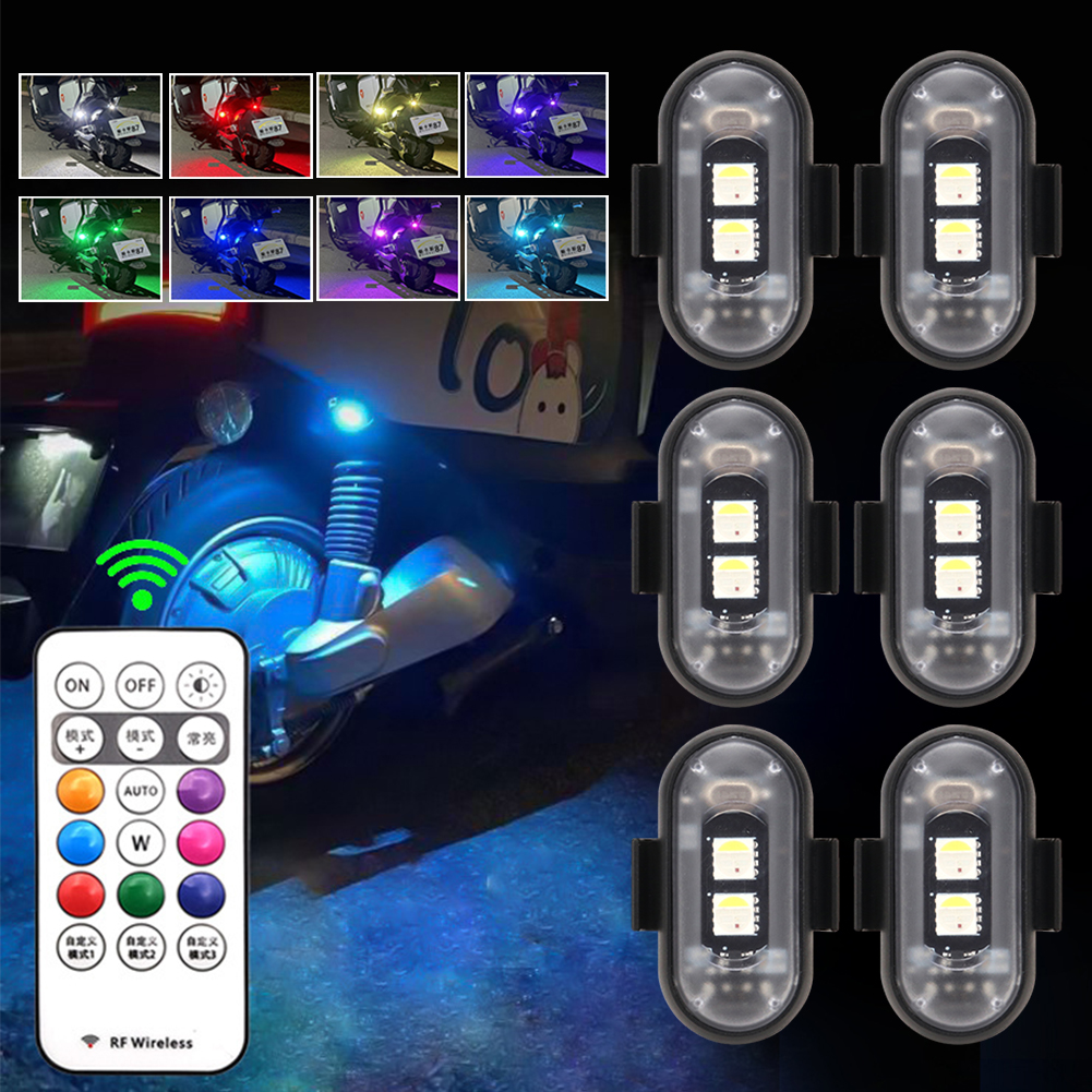 Luces estroboscópicas Led RGB para coche, posición de Flash LED para motocicleta, luz inalámbrica, avión, helicóptero, accesorios de luces de advertencia