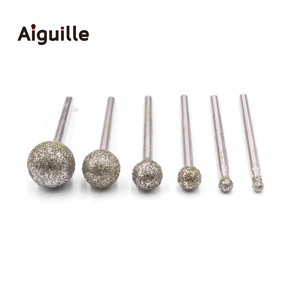 60 # Kim Cương Xay Burr Bóng Kim Loại Bong Tróc Bit Đá Ngọc Xay Bit/3/4/5/6/8/10Mm Kim Cương Xay Điểm Đánh Bóng Bit