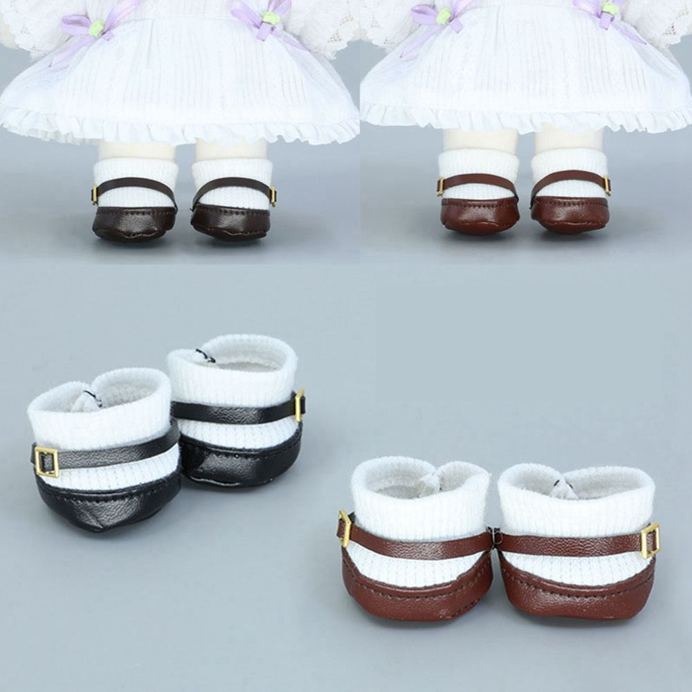 Chaussures de poupée Kpop de 20cm, bottes de princesse, chaussettes en cuir PU à la mode pour 1/12, accessoires, vêtements de poupée DIY, jouets pour enfants