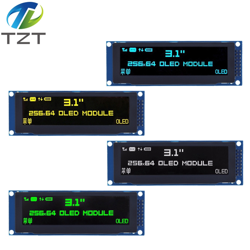 DIYTZT prawdziwy wyświetlacz OLED 3.12 "256*64 25664 punktów graficzny moduł LCD wyświetlacz ekran LCM ekran SSD1322 obsługa kontrolera SPI