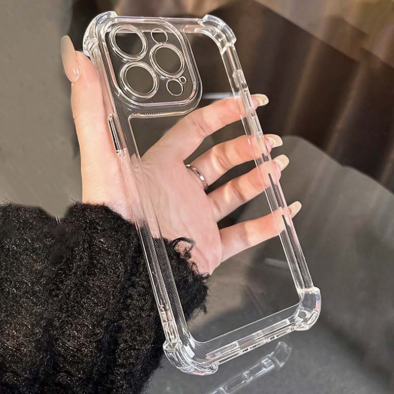 TPU Klar Film Dual-Schicht Airbag Stoßfest Silikon Telefon Fall Für iPhone 17 16 Pro Max 15 14 13 12 11 XS X 7 8 Plus 16e Abdeckung