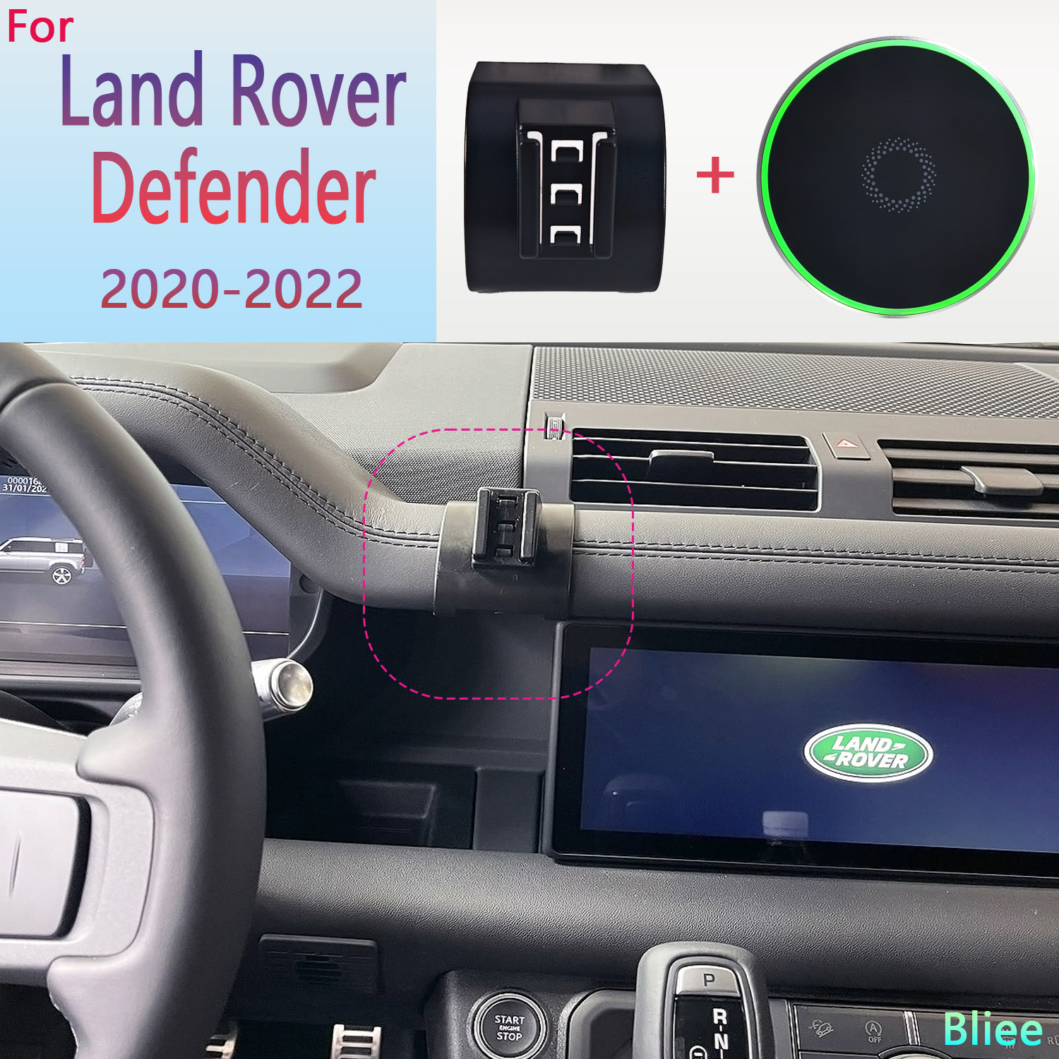 Support magnétique pour téléphone de voiture, chargement sans fil 15W, Base MagSafe, pour Land Rover Defender 2020 2021 2022