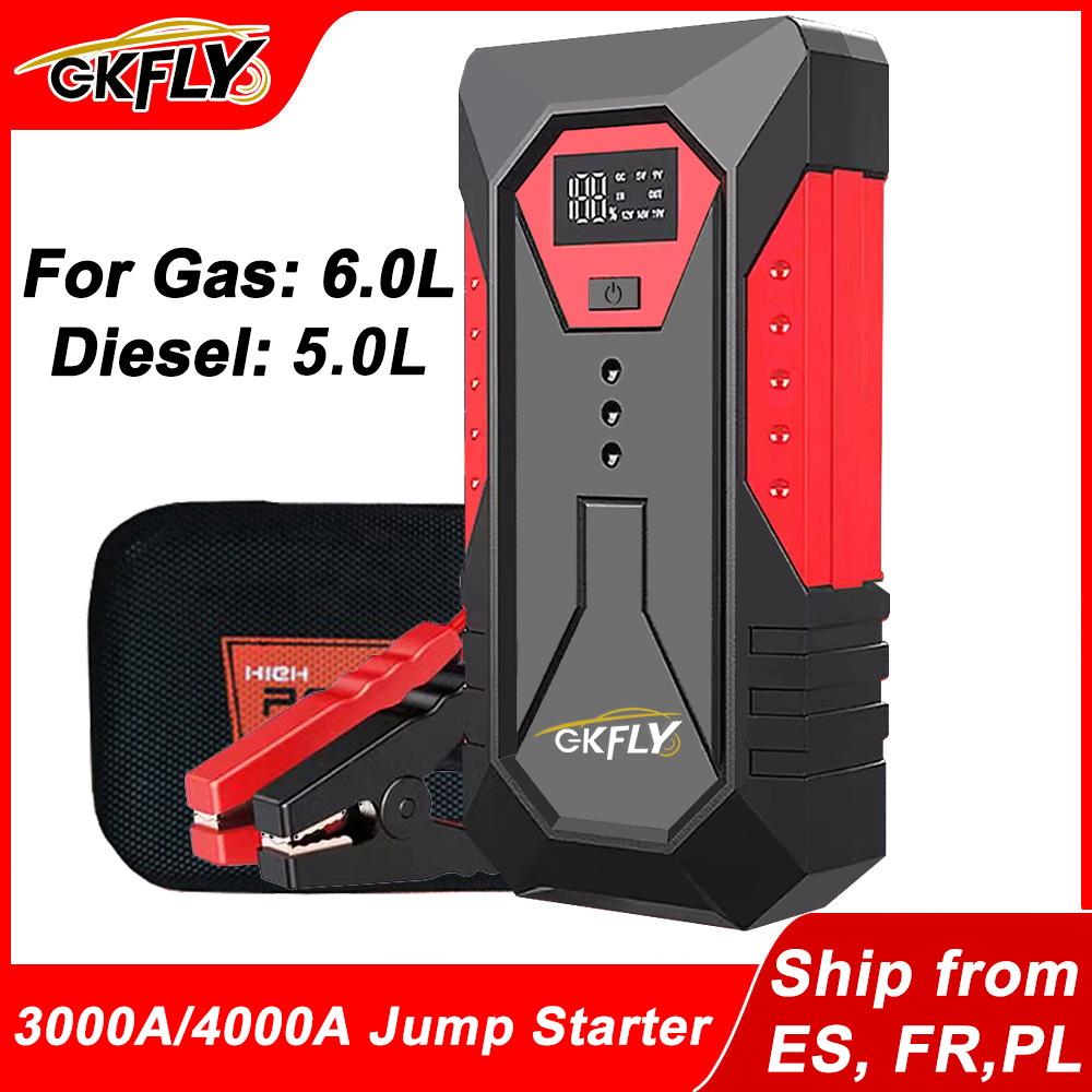 GKFLY 2000A/3000A/4000A Car Jump Starter Power Bank Petrol Diesel Car Battery Charger Starting For Auto Battery Booster