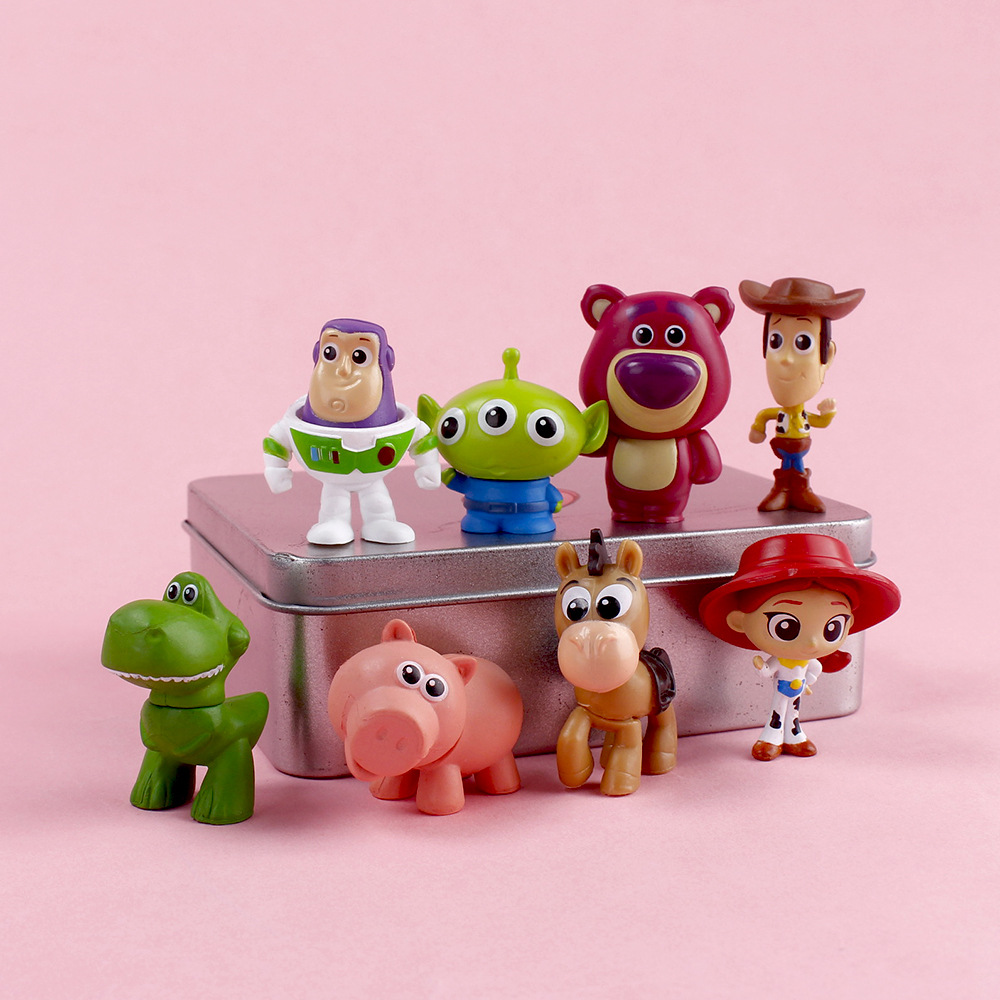 8 sztuk Anime Toy Story Mini Figurki Akcji 4,5 cm Buzz Lightyear Woody Ozdoby Dekoracje na Biurko Zabawki dla Dzieci Prezenty Świąteczne