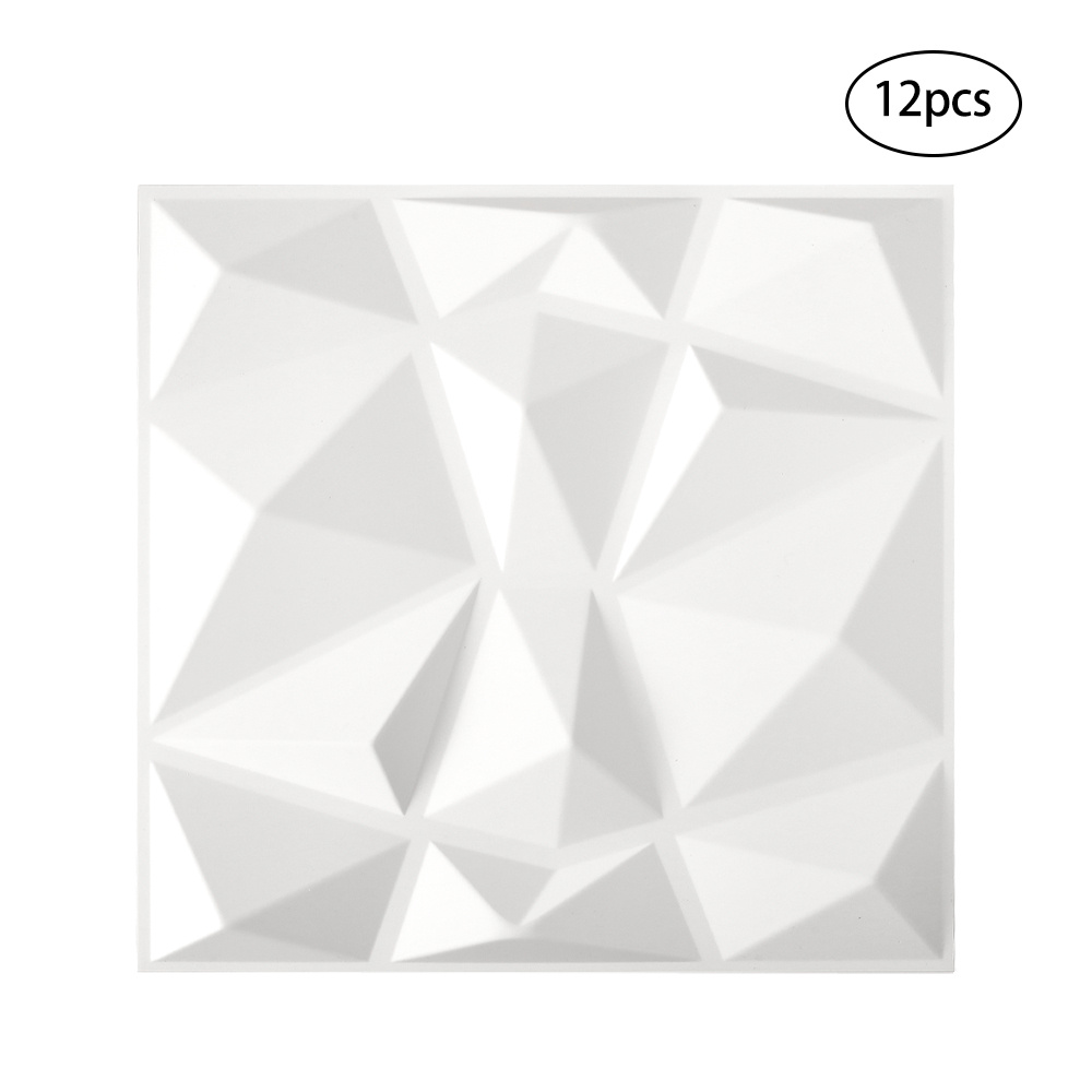 Paneles decorativos de PVC para pared, paneles de diamante 3D, 12 piezas