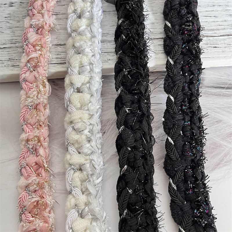 Preto e branco Mão-tecido Fita Thread, Pressed Edge, Faixa Webbing, Acessórios de vestuário, DIY, Linha Prata, Flor, por Yard