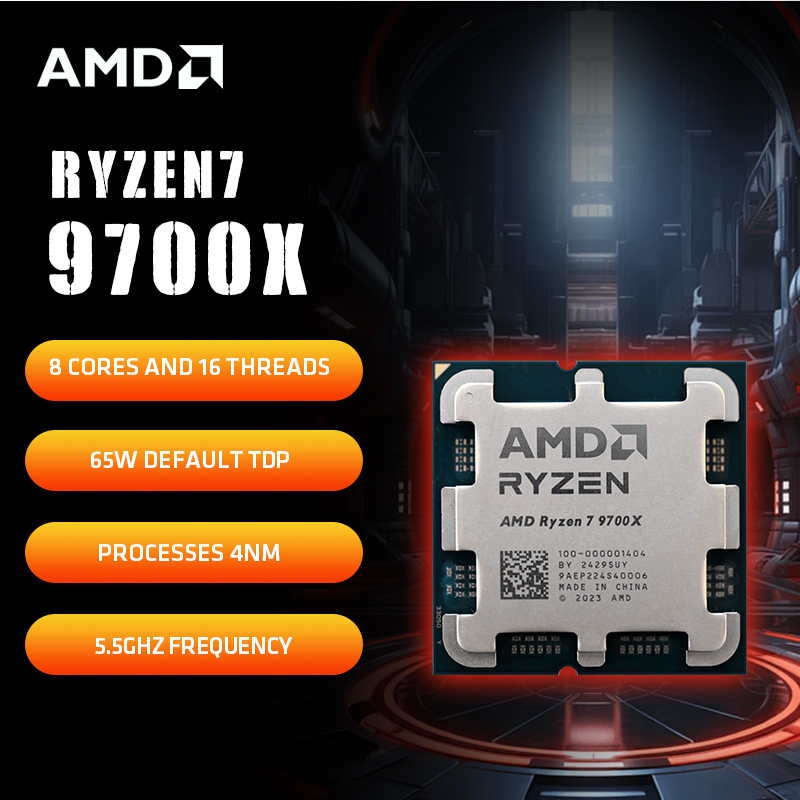 โปรเซสเซอร์ AMD Ryzen 7 9700X R7 9700X 5.5GHz 8 คอร์ 16 เธรด แคชเกม 40MB 4NM TDP 65W ซ็อกเก็ต AM5 ซีพียูสำหรับเล่นเกม