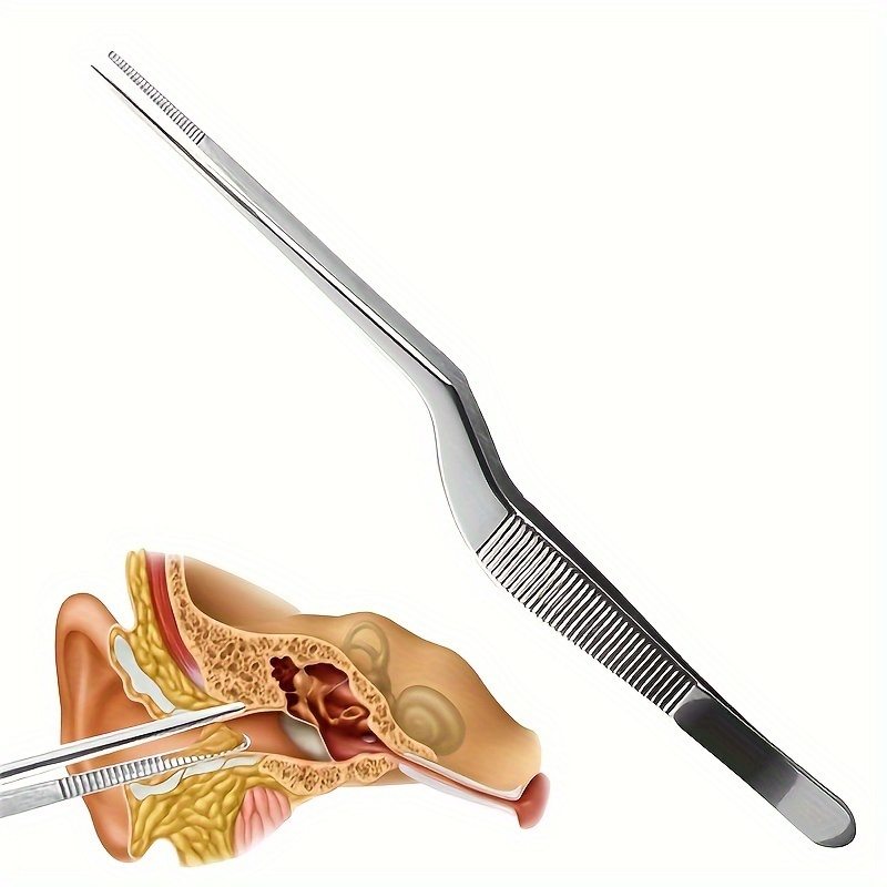 Pinzas de acero inoxidable para oreja y nariz, herramienta de eliminación de cera de oídos sin perfume y duradera para adultos, alicates de limpieza de oídos con agarre de precisión