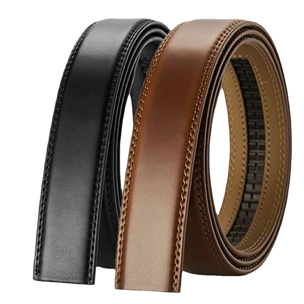 Cinto masculino de couro genuíno sem fivela preto marrom cintos masculinos sem fivela cowskin cinto de luxo cinturones para mujer