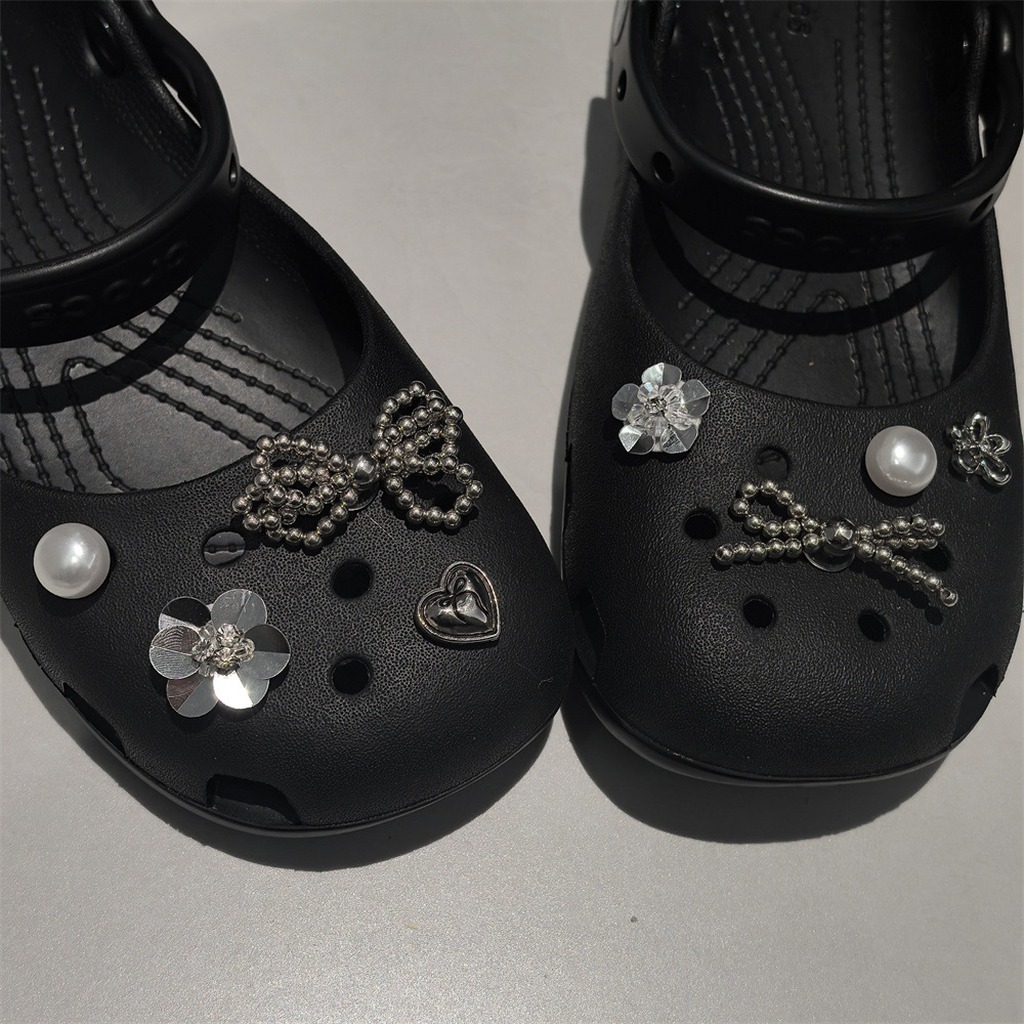 Clog Diy Accessories Stylish Flower Shoe Charms Sequin Bow Shoe Decoration Multi-Element Ballet Shoe Clip For Casual Gatherings