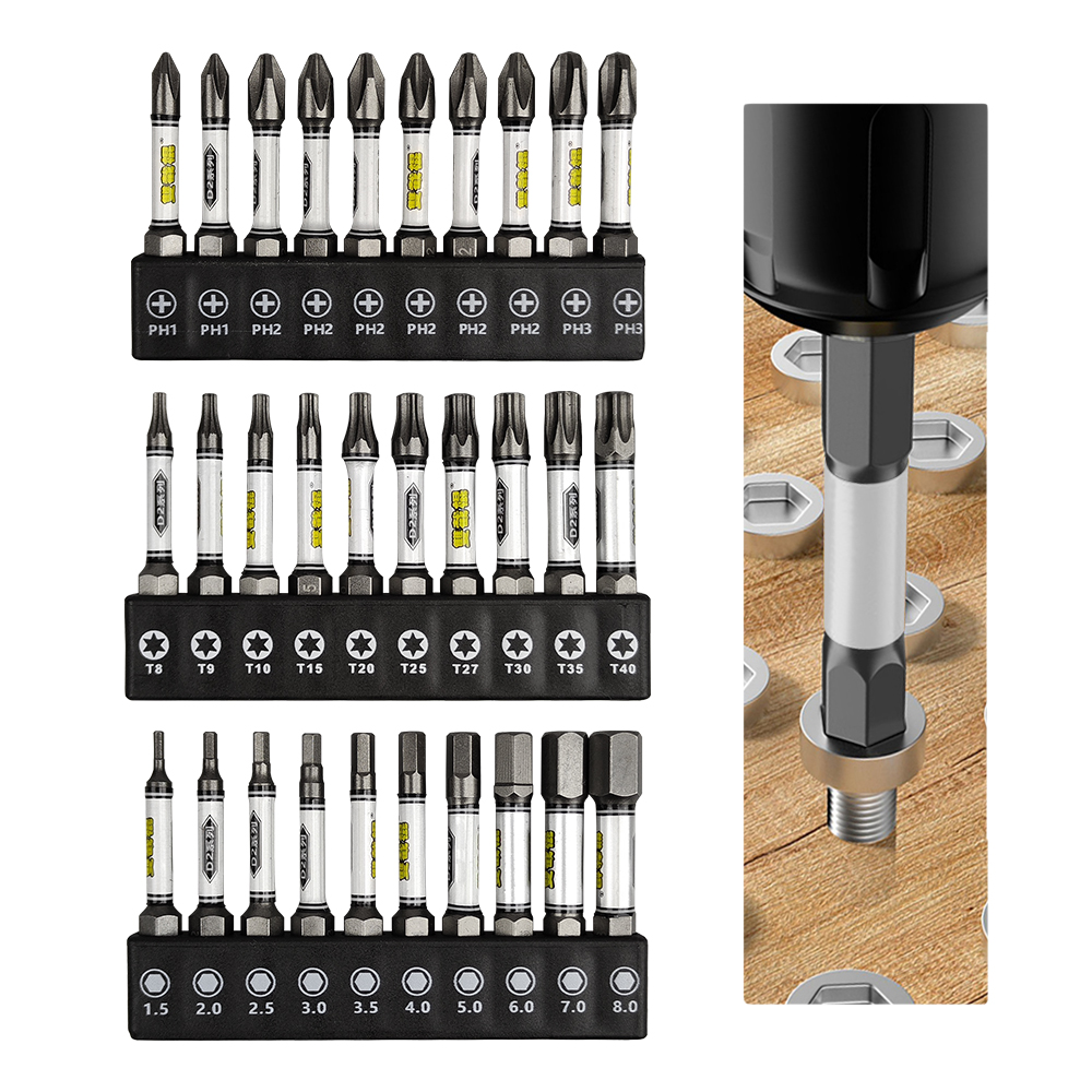 1/4 Schraubendreher-Bit-Set, Schlagbohrmaschine, Chargenkopf, Torx, sechseckiger Kreuzkopf, magnetisch, manipulationssicher, Schraubendreher-Bits