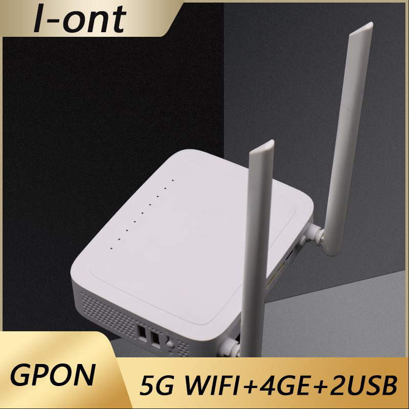 H3-2S GPON ONU 4GE + 2USB banda Dual 2,4G y 5G AC Wifi 5 antena módem de fibra ONT segunda mano envío gratis