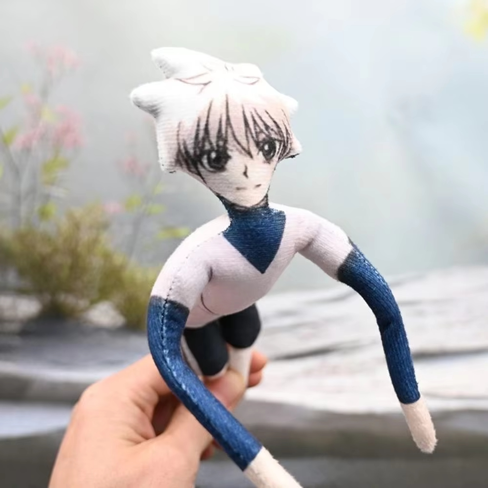 Anime Hunter Killua Zoldyck Cosplay Plüschpuppe Gefüllte Puppen Niedliche Plüschtiere Raumdekoration Abstrakte Drahtgelenk-figur mit Drehfunktion Geschenke