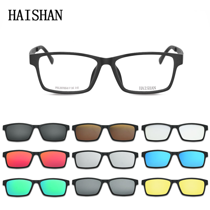 แม่เหล็กแว่นตากันแดด Mirrored คลิปแม่เหล็กแว่นตากันแดดคลิปแว่นตาผู้ชาย Polarized 3D เลนส์ที่กำหนดเอง Prescription สายตาสั้น