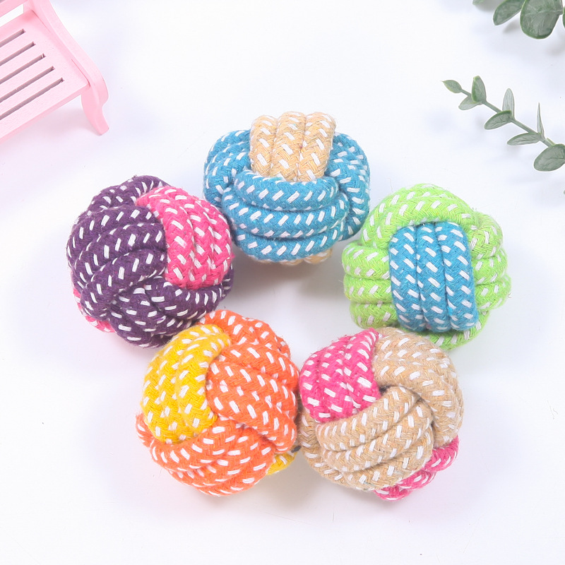Corda de algodão interativa mini brinquedos para cães bola para cães acessórios escova de dentes mastigar brinquedo do filhote de cachorro para cães grandes e pequenos brinquedo do cão de estimação