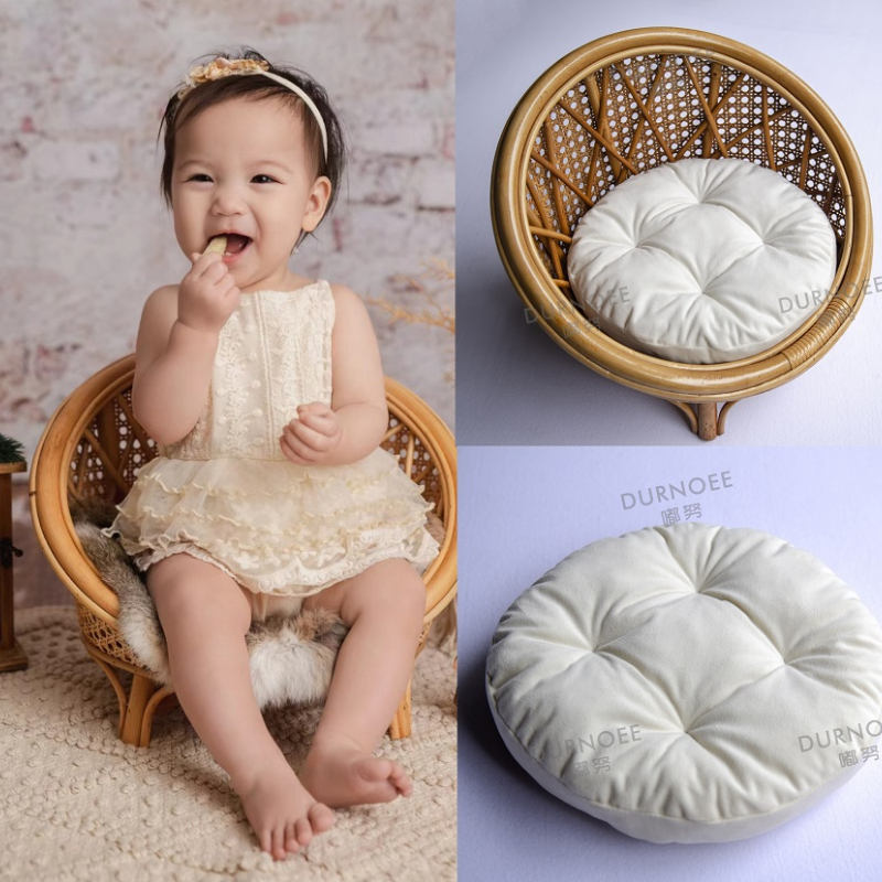Accesorios de fotografía recién nacido, silla, cesta Retro, estera de fotografía para bebé, cojín de Pose infantil, accesorios de estudio de fotografía