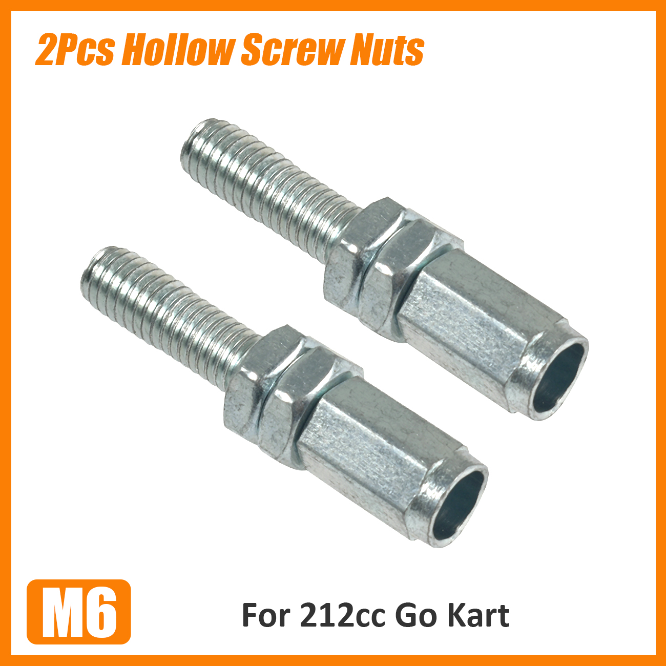 2 PCS M6 Hollow Screw For 212cc Go Kart Hollow Screw x Nuts