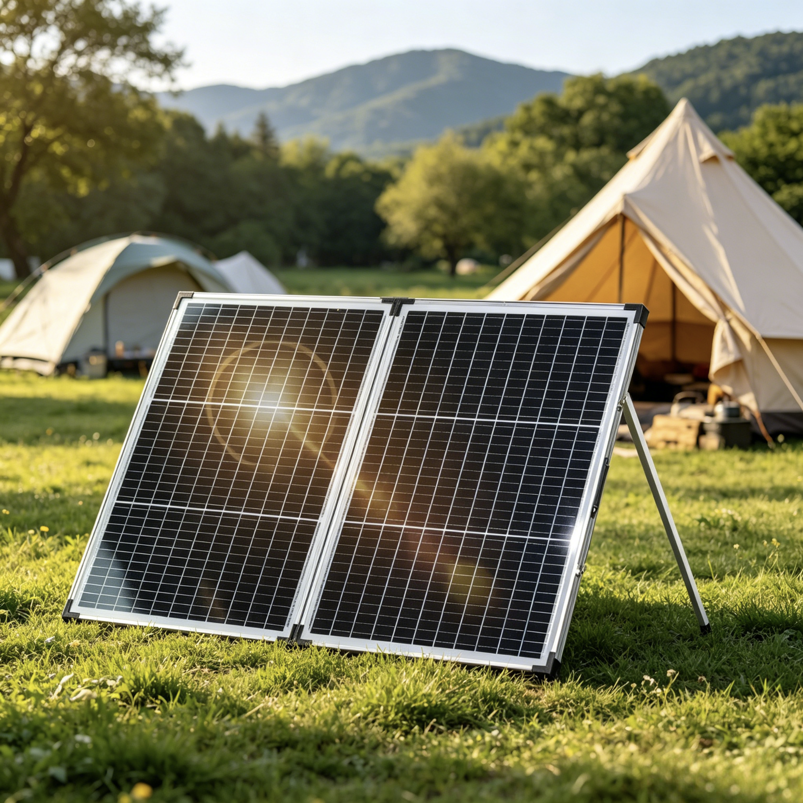 Painel Solar Dobrável de 140w Monocristalino, Painéis Fotovoltaicos Portáteis, Maleta Solar Dobrável com Controlador de Carga à Prova d'Água para Camping
