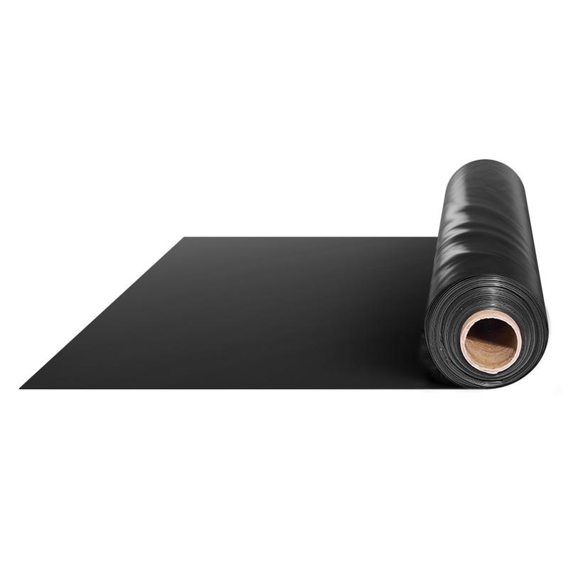 Black Polyethylene Film 10' x 100' For Crawl Space, Construction Site, Garden, 6 Mil Thickness Heavy Duty Sheeting Roll, Multi-Purpose Covering, Painters Tarp, Vapor Barrier Material
