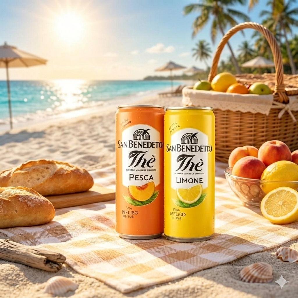 Fruit Iced Tea Collectie, 24-blikjes Familieverpakking. Verse citroen- en perziksmaak, natuurlijke formule. Gezonde, lichte drank voor bijeenkomsten.