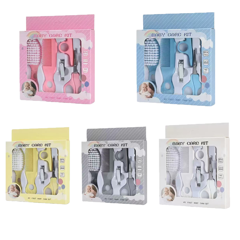 Perlengkapan Perawatan Bayi Set Perawatan Bayi Bebas BPA Desain Lucu Sisir Sikat Gunting Kuku Gunting Alat Perawatan Bayi Baru Lahir yang Aman