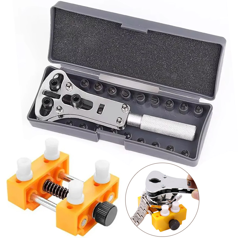 Adjustable Watchmaker Repair Tools Screw Back Remover Wrench Watch Back Case Cover Holder Opener Three Jaw Open Cover Tool