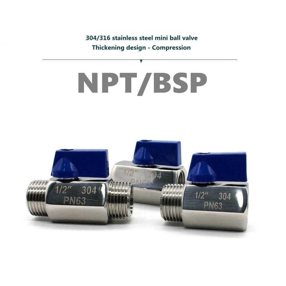 1/8 "1/4" 3/8 "1/2" 3/4 "1 Cal BSP NPT F/M M/M F/F SS304 316 kuchnia Tube instrukcja metalowy przełącznik z uchwytem pneumatyczny mały zawór kulkowy