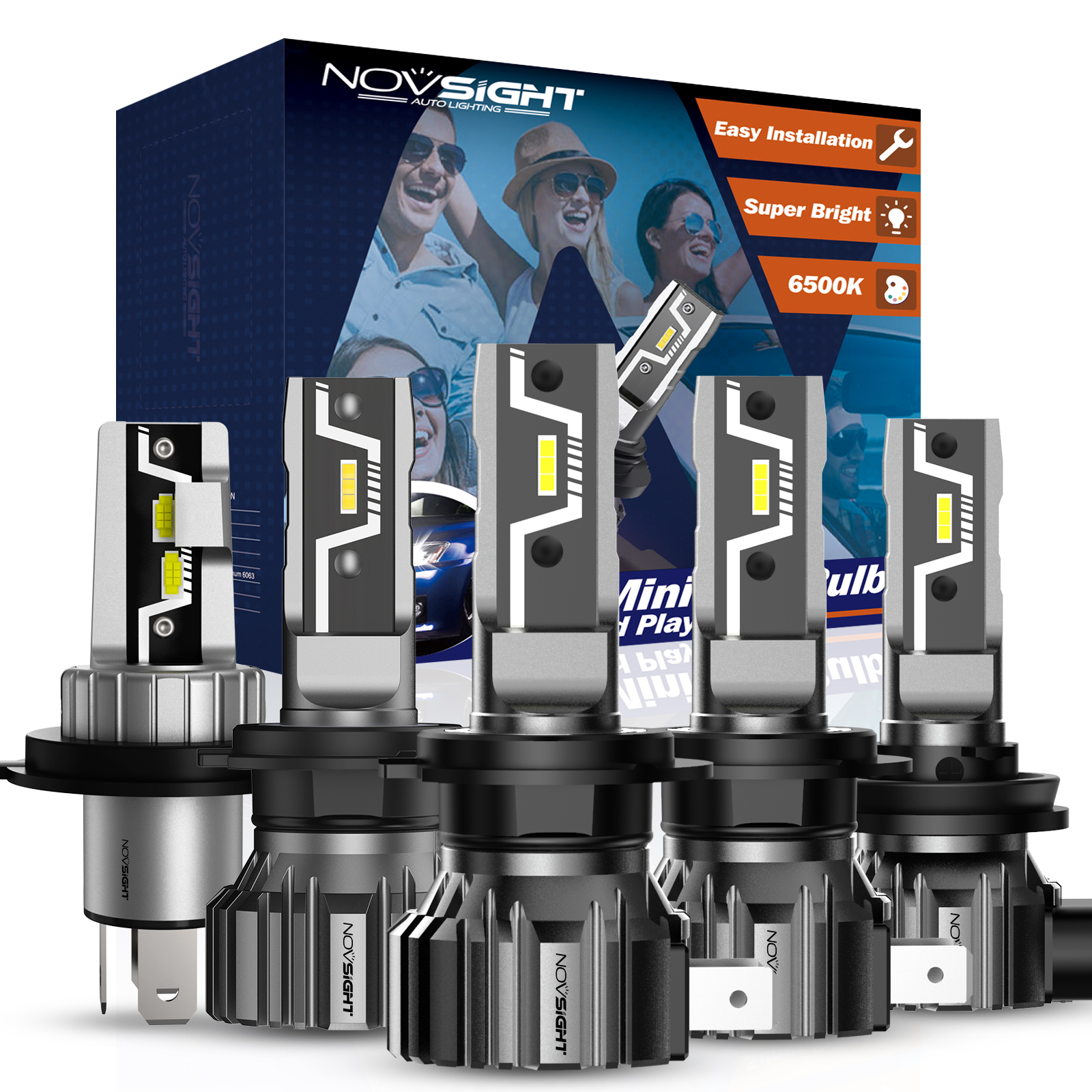 NOVSIGHT H11 лампа для передних фар головного света H4 H8 H9 H1 9005 HB3 9006 HB4 880 881 Мини Размер автомобильные лампы 50 Вт 6500 лм фара K противотуманная фара