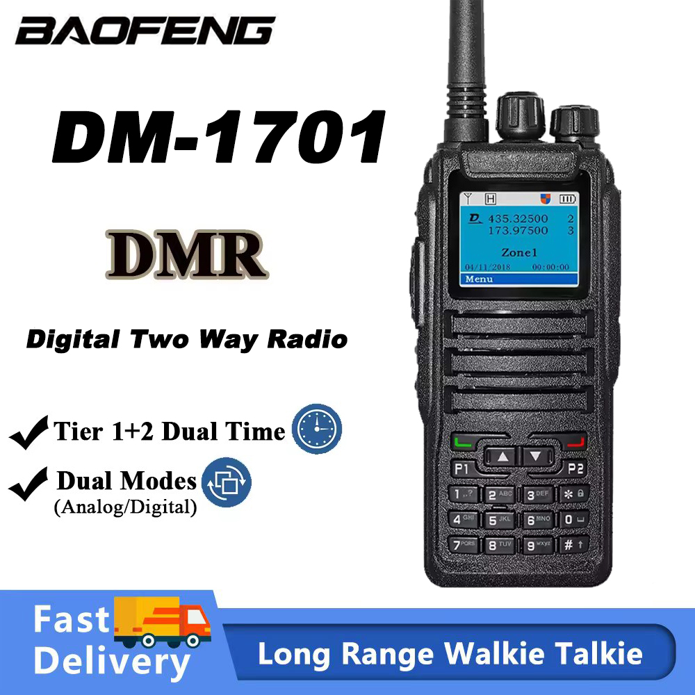 Baofeng DM-1701 DMR Digital Walkie Talkie Open GD77 Dual Mode Analog/Digital Two Way Radio Tier 1+2 Dual Time Slot Ham Radio