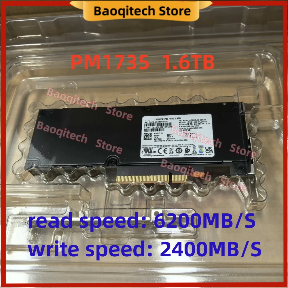 Original para samsung pm1735 1.6t hhhl pcie4.0x8 cartão aic empresa estado sólido 1.6tb novo para dell hp ssd