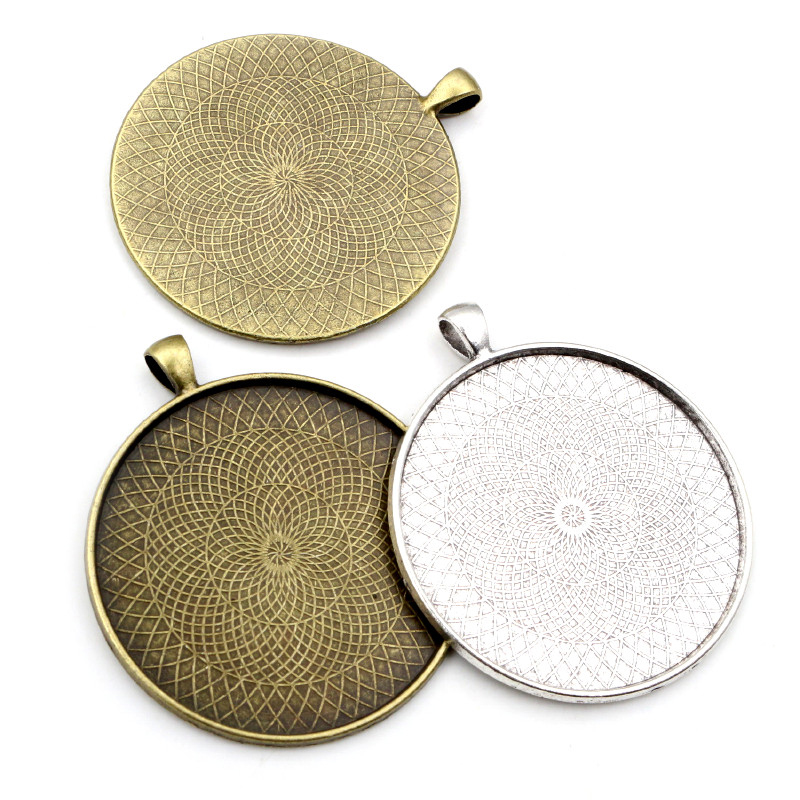 2 teile/los 45mm 50mm 58mm Innere Größe Antike Silber Überzogene Bronze Klassische Stil Cabochon Basis Einstellung Charme anhänger