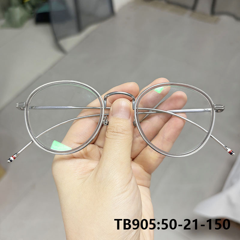 TB905, montura de gafas redondas ovaladas a la moda de Nueva York para hombres y mujeres, gafas ultraligeras de titanio Vintage, gafas de diseño clásico para todo la cara