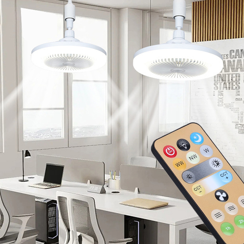 Ventilateur de plafond intelligent avec télécommande, lampe d'éclairage, base de convertisseur, chambre et salon, 85-265V, 3 en 1