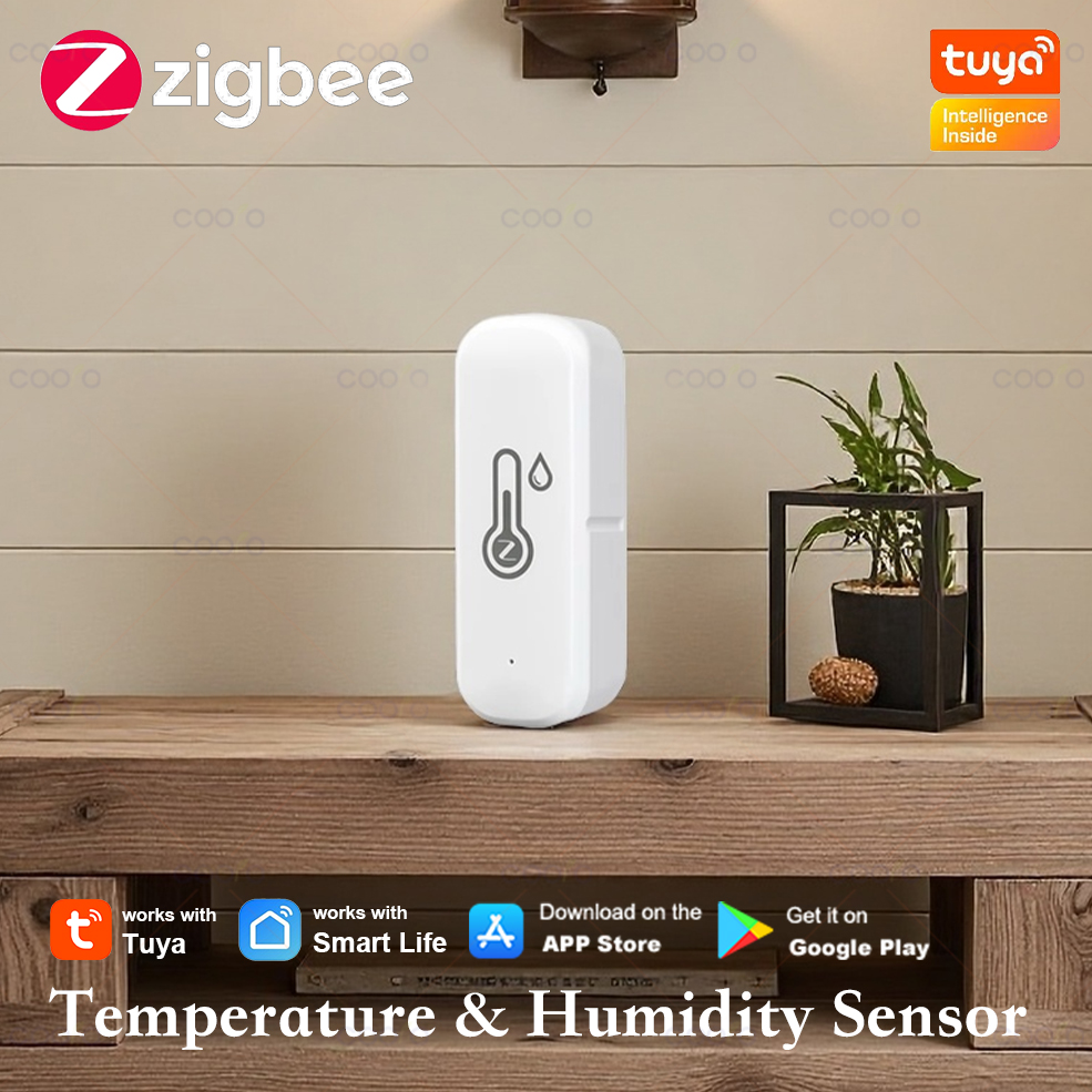 Czujnik temperatury i wilgotności Zigbee 3.0, inteligentny higrometr do domu, zdalny monitoring przez aplikację, kompatybilny z Tuya Smart Life