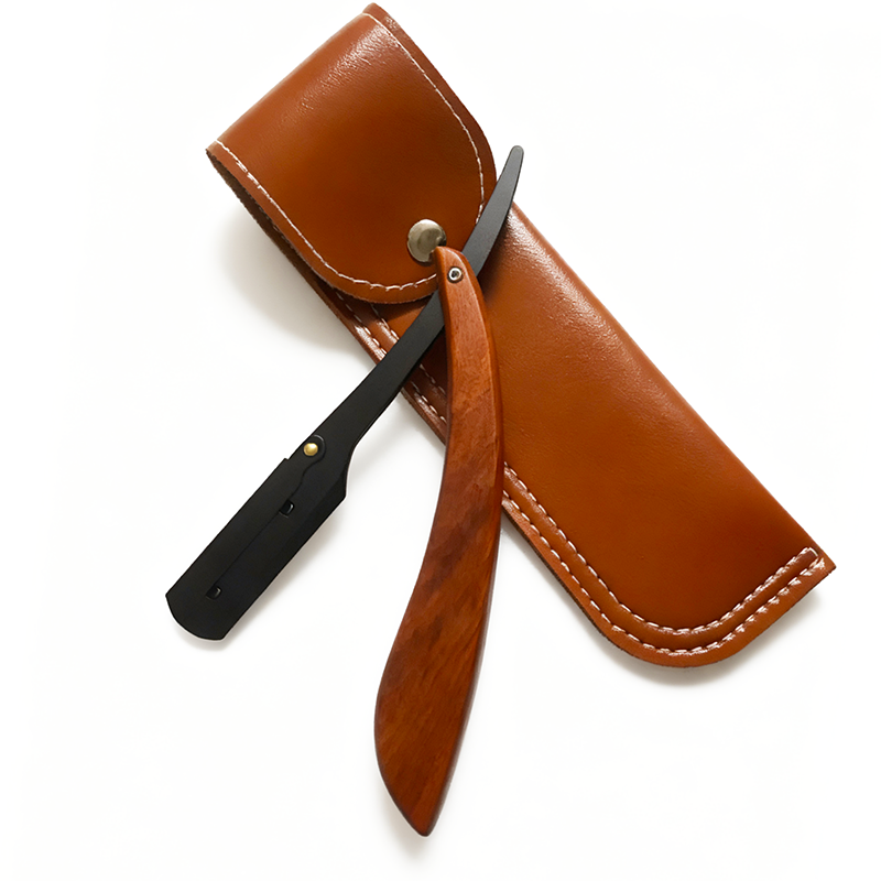 Wood Men Shaving Barber Tools Hair Razor Folding Shaving Knife Stainless Steel Straight razor Holder