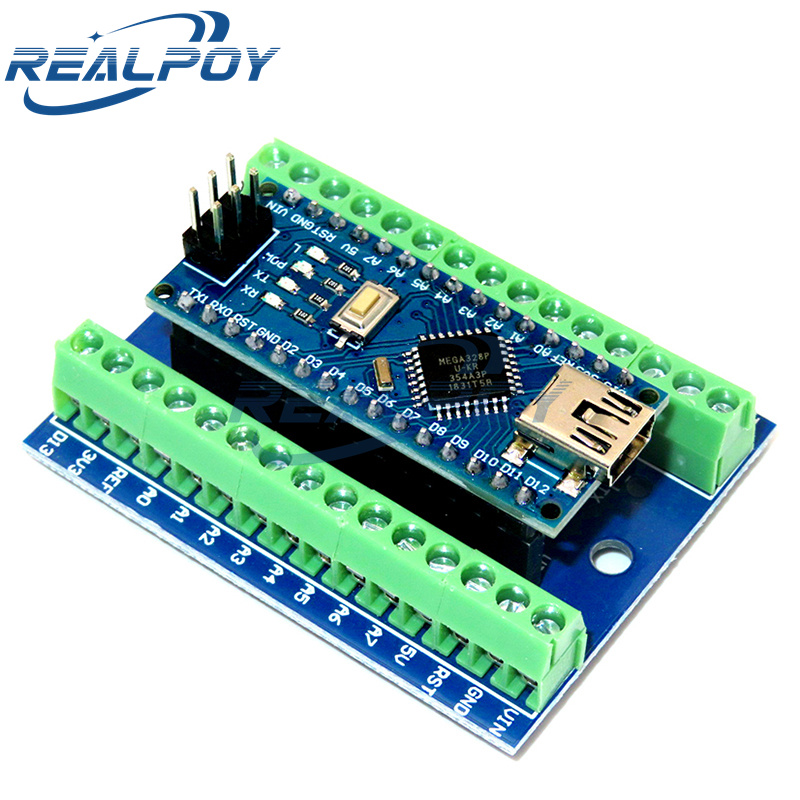 Placa de expansión del adaptador de Terminal del controlador NANO V3.0 3,0, placa de extensión Simple para Arduino AVR ATMEGA328P