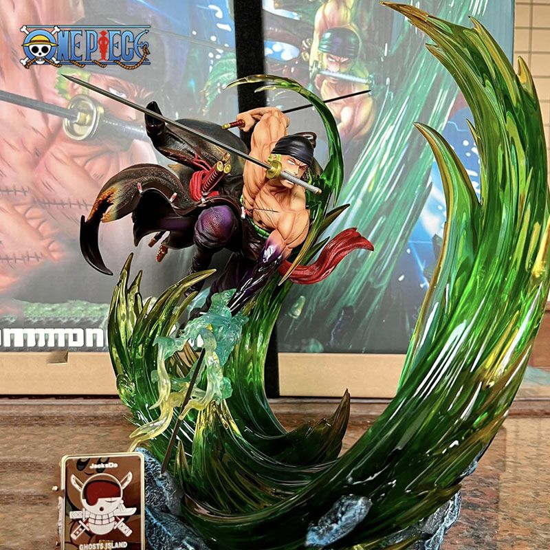 24 centimetri di Un Pezzo Figura Roronoa Zoro Anime Figure Gk Luminoso Pvc Statua Modello Cool Decorazione Della Stanza Giocattolo Regalo Per I Bambini