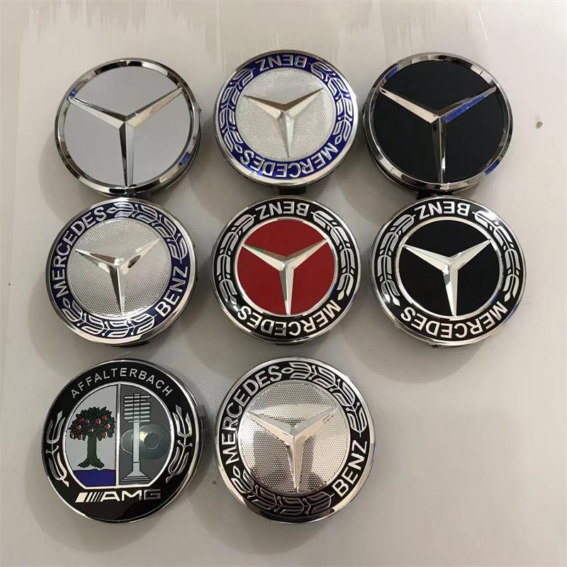4 pçs 75mm tampas centrais da roda do carro hub tampas jantes capa para mercedes benz amg a b c s classe e gla cla glb gle glk gls acessórios