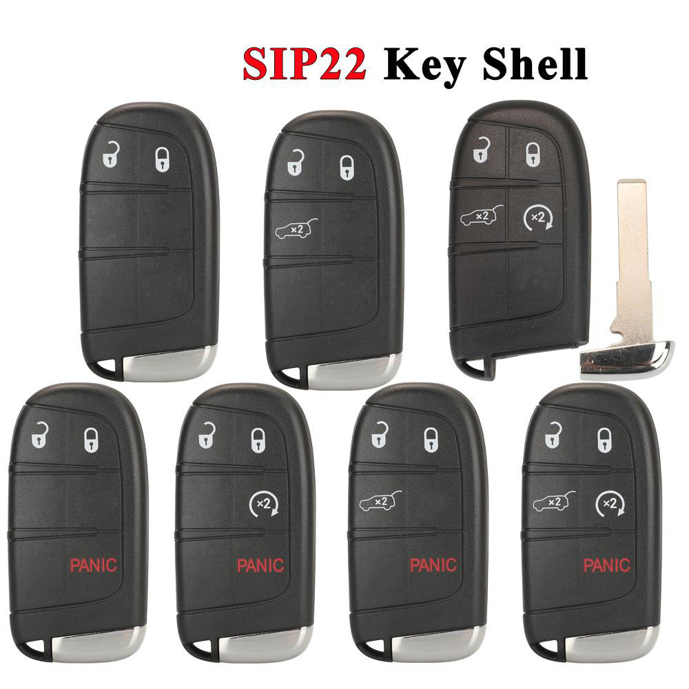 Jingyuqin SIP22 Blade mando a distancia inteligente carcasa de llave de coche Fob para Jeep Renegade brújula 3/4/5 botones Auto SUV funda Fob de entrada sin llave