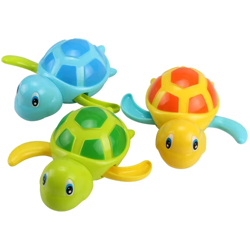 Tartaruga animal bonito dos desenhos animados para crianças, brinquedo clássico da água do bebê, tartaruga infantil, corrente ferida Clockwork, brinquedos banho de praia, venda única