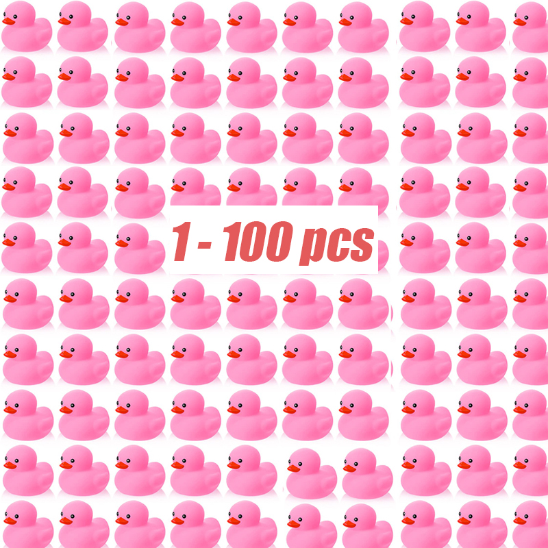 1-100 шт. розовые резиновые утки, игрушки, скрипучие резиновые утки для дня рождения, сувениры, классные призы, декор автомобиля